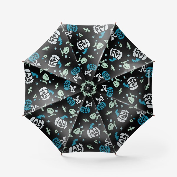Зонт «Паттерн с тыквами. Ужастик. Счастливого Хэллоуина»