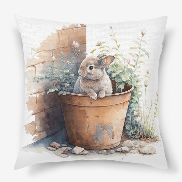Подушка «Кролик в саду»