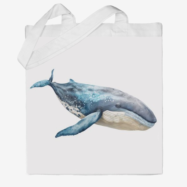 Сумка хб «Акварельный кит»