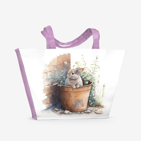 Пляжная сумка &laquo;Кролик в саду&raquo;