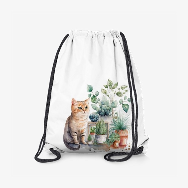 Рюкзак «Кот и комнатные растения»