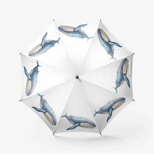 Зонт «Акварельный кит»