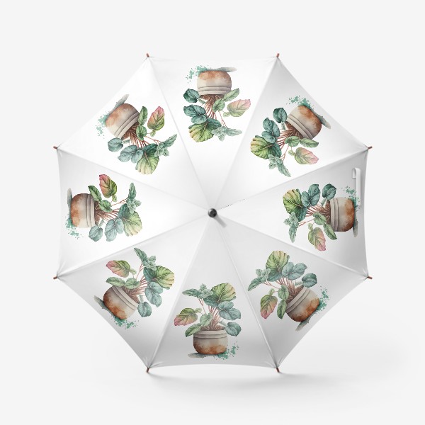 Зонт «Комнатный цветок в керамическом горшке»