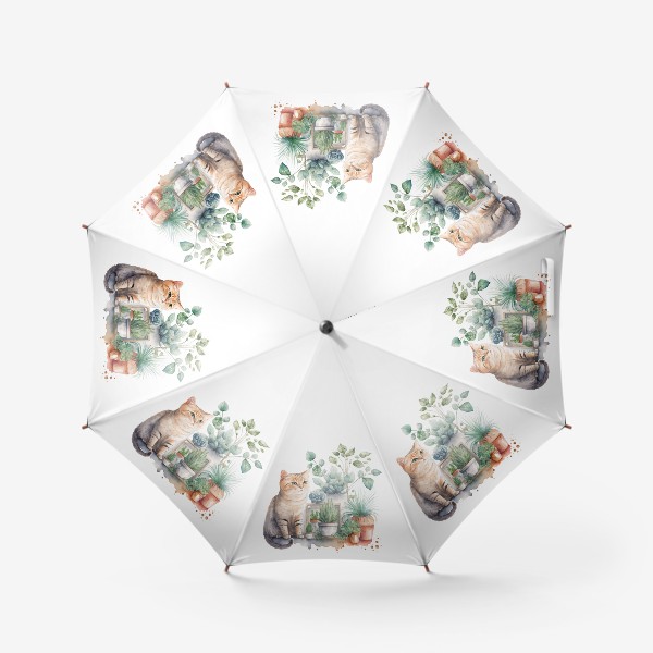 Зонт «Кот и комнатные растения»