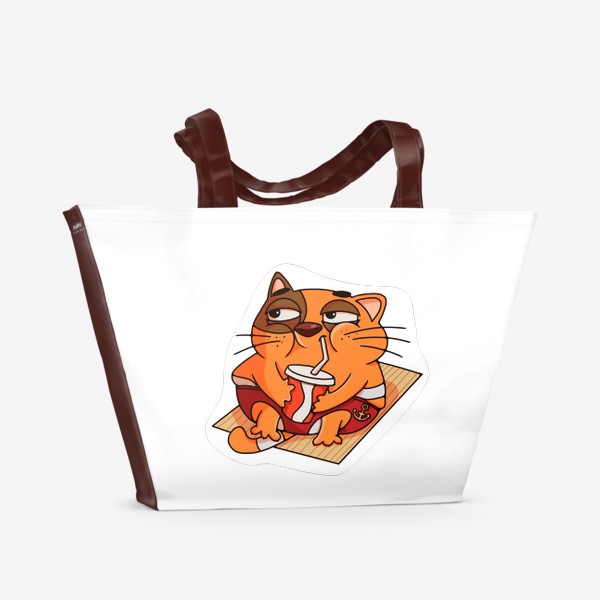Пляжная сумка «кот бутерброд»