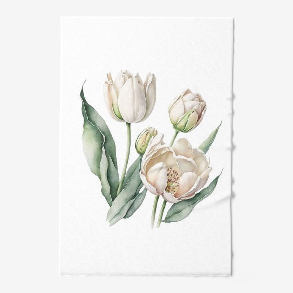 Полотенце «Букет белых тюльпанов»