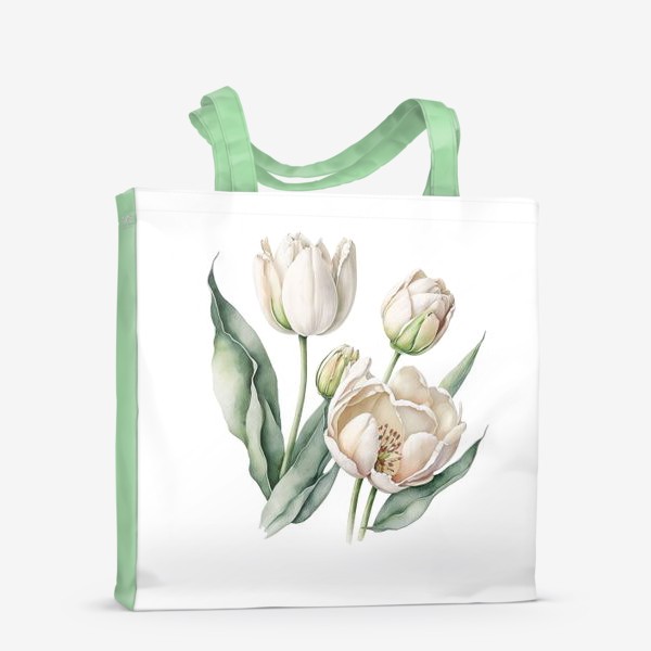 Сумка-шоппер «Букет белых тюльпанов»