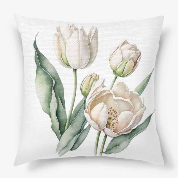 Подушка «Букет белых тюльпанов»