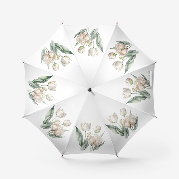 Зонт «Букет белых тюльпанов»