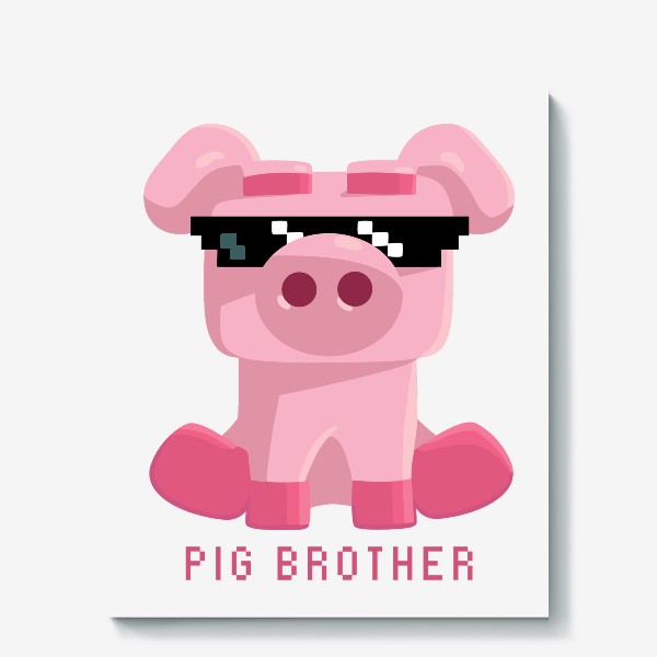 Холст «Свинья в чёрных очках. Мем. Pig brother»