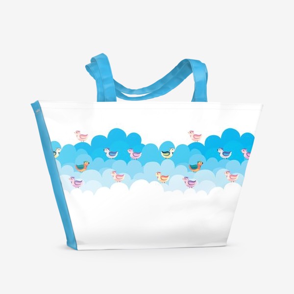 Пляжная сумка «Птицы на облаках»
