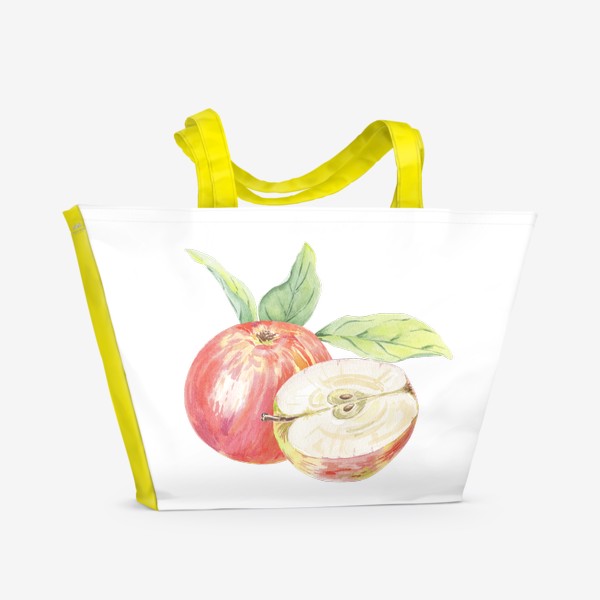 Пляжная сумка «Яблоки с листьями»
