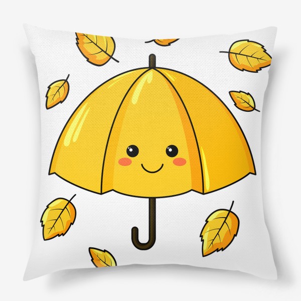 Подушка «Зонтик в осенних листьях»
