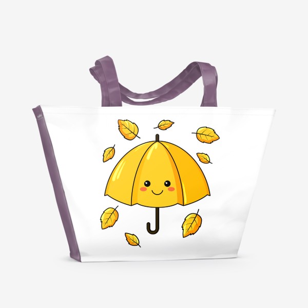 Пляжная сумка «Зонтик в осенних листьях»