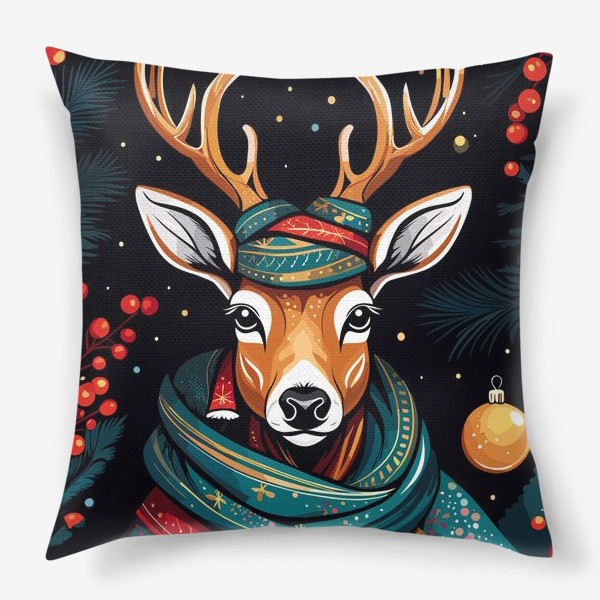 Подушка «Рождественский олень»
