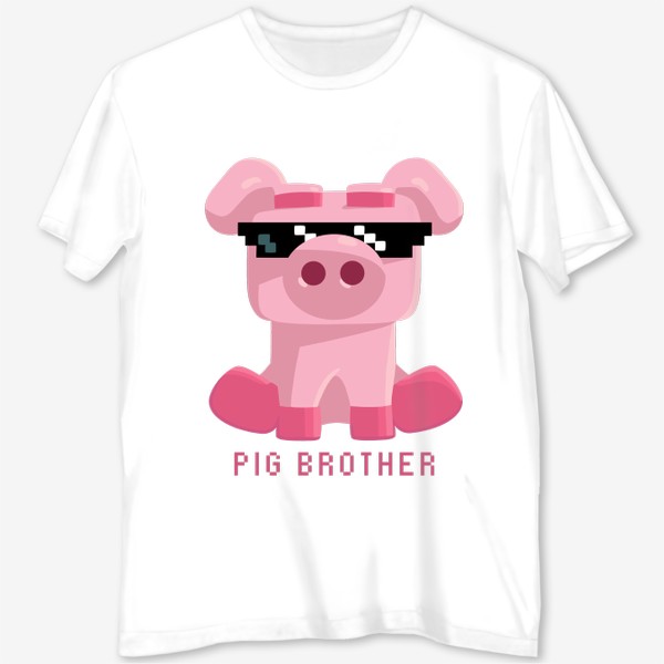 Футболка с полной запечаткой «Свинья в чёрных очках. Мем. Pig brother»