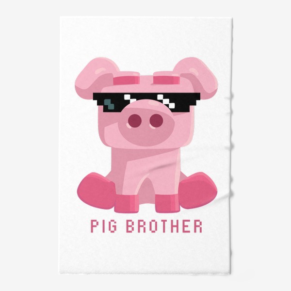 Полотенце «Свинья в чёрных очках. Мем. Pig brother»