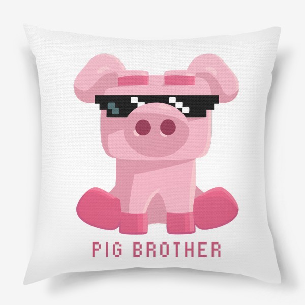 Подушка «Свинья в чёрных очках. Мем. Pig brother»