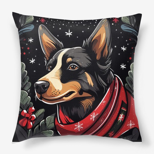 Подушка «Новогодняя собака»