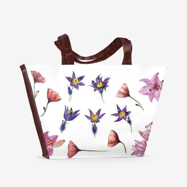Пляжная сумка «цветущая акварель»