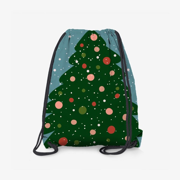Рюкзак «Рождественская елка в снегу, новогодний принт в подарок на новый год»
