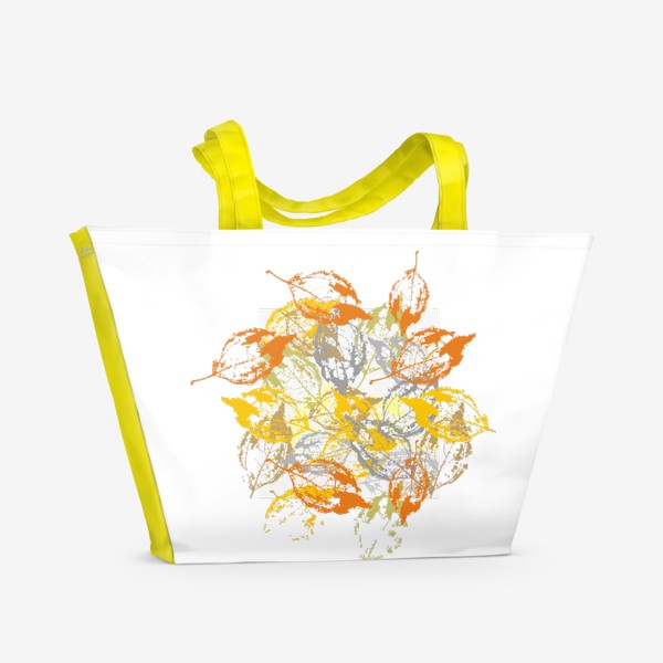 Пляжная сумка «Золотые скелетированные листья »