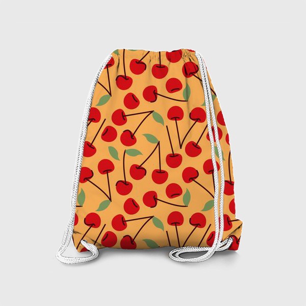 Рюкзак «ягода вишни на веточках с листочком»