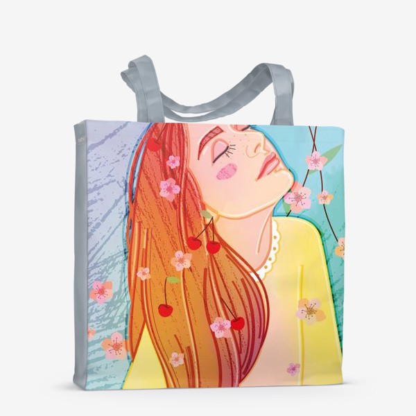 Сумка-шоппер «девушка с цветами»