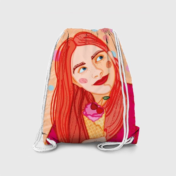Рюкзак «Рыжеволосая девушка с мороженым»