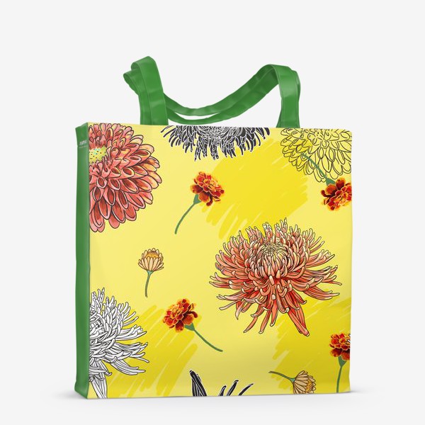 Сумка-шоппер «Осенние цветы паттерн»