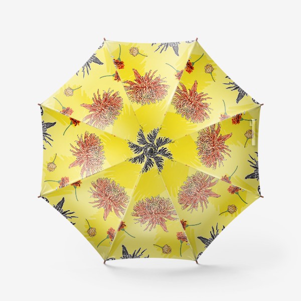 Зонт «Осенние цветы паттерн»