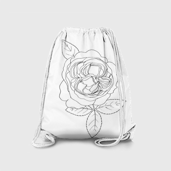 Рюкзак «Английская роза черно-белая графика»