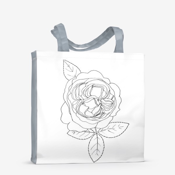 Сумка-шоппер «Английская роза черно-белая графика»