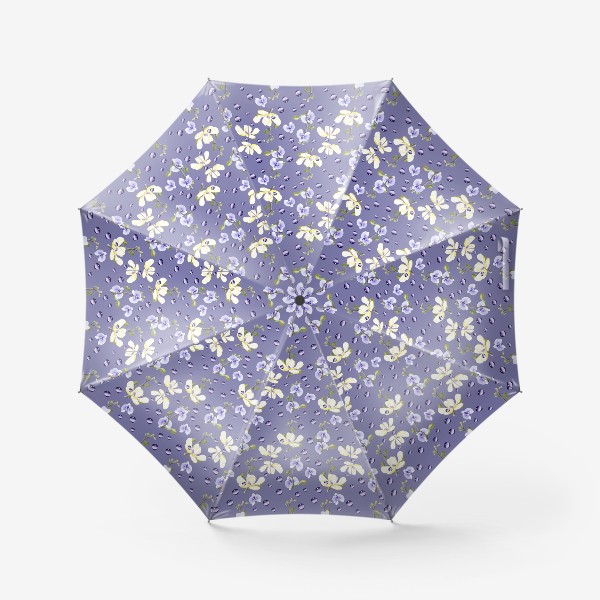 Зонт «Орхидеи с каплями на серо-сиреневом»