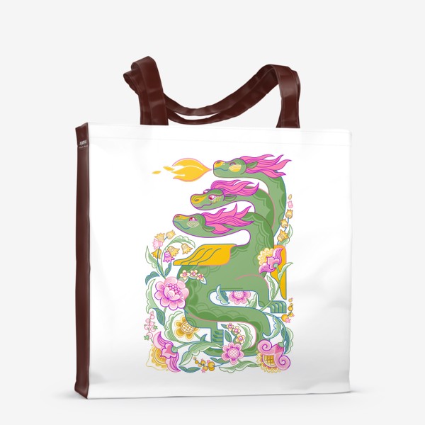 Сумка-шоппер «Змей Горыныч, русский дракон. Цветной и добрый символ 2024»