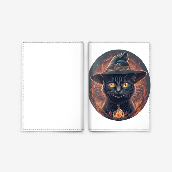 Обложка для паспорта «Черный кот»