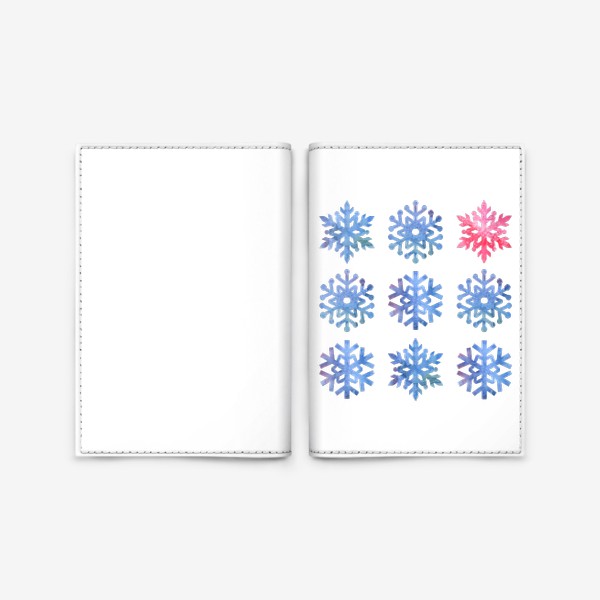 Обложка для паспорта «Голубые снежинки»