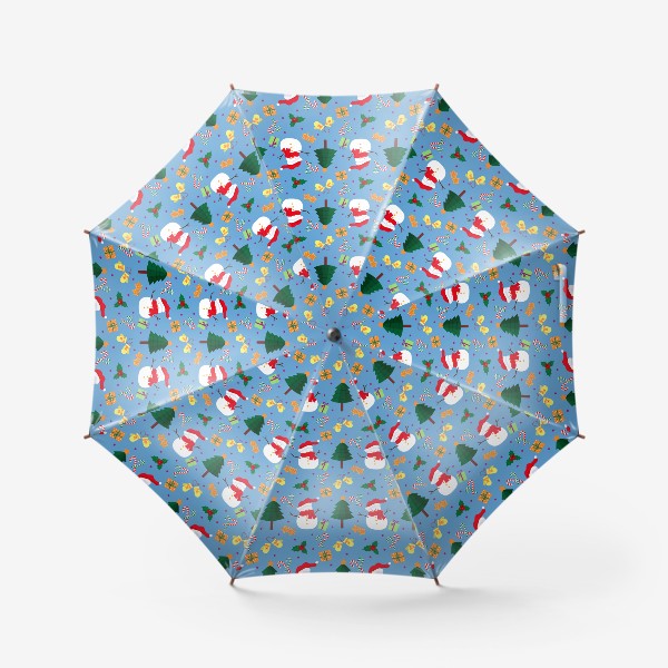 Зонт «Снеговик. подарки и печеньки»