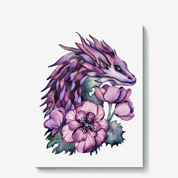 Холст «Фиолетовый дракон 2024»