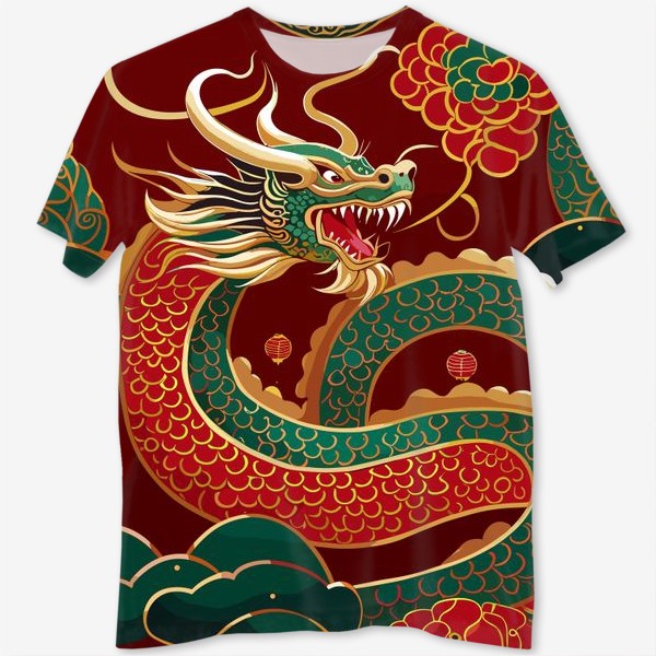 Футболка с полной запечаткой «Китайский дракон»