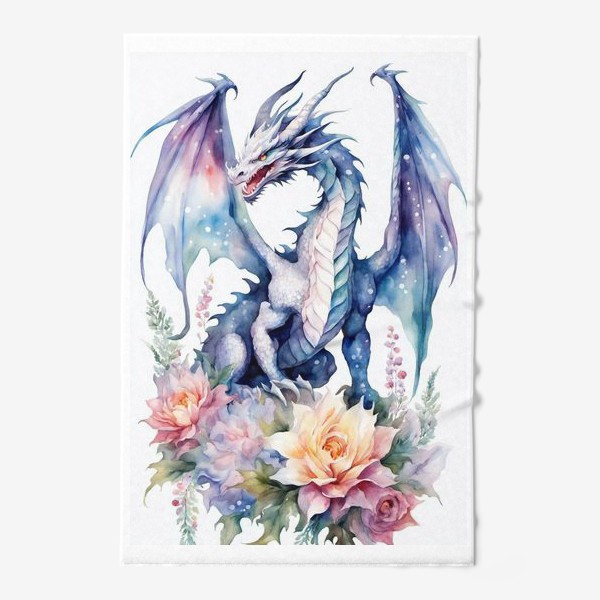 Полотенце «Дракон с цветами, год дракона 2024»
