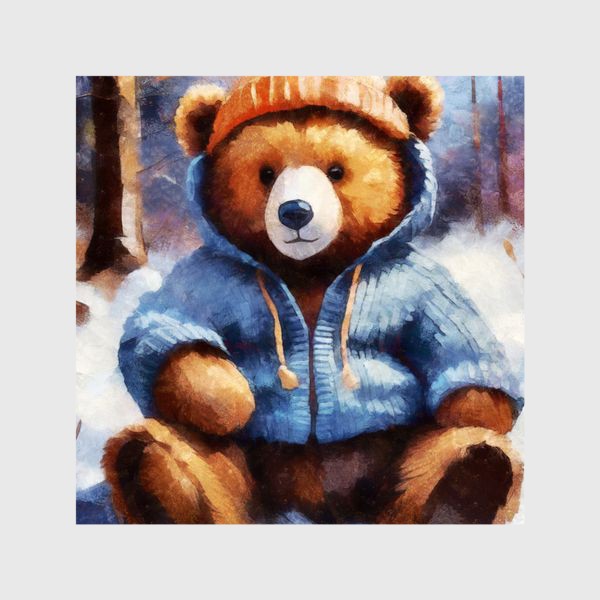 Шторы «Медведь в вязаной одежде»