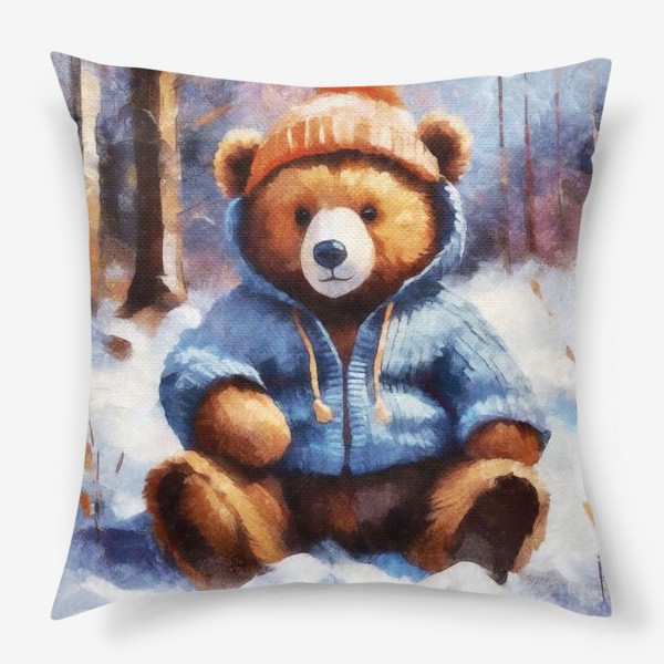 Подушка «Медведь в вязаной одежде»