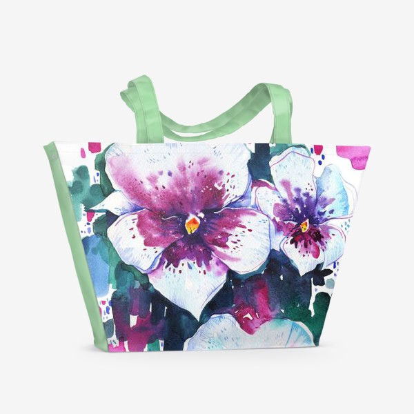 Пляжная сумка «Фиолетовые орхидеи»