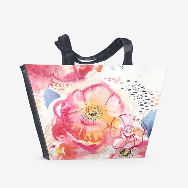 Пляжная сумка «Розы акварель»