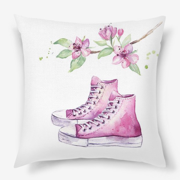 Подушка «Кеды, весна, цветы. Розовое настроение»
