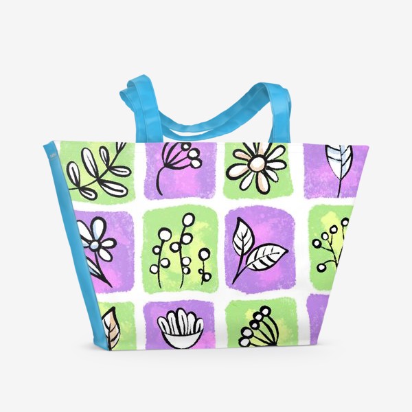 Пляжная сумка «Doodle flowers»