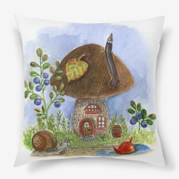 Подушка «Сказочный осенний дом-гриб»