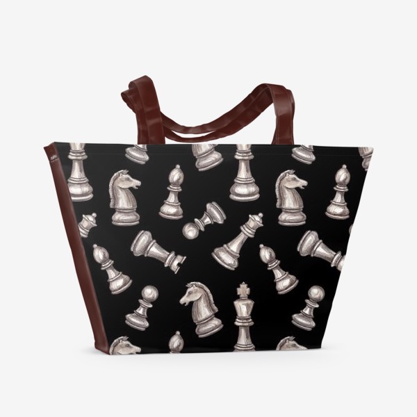 Пляжная сумка «Акварельный паттерн Шахматы»