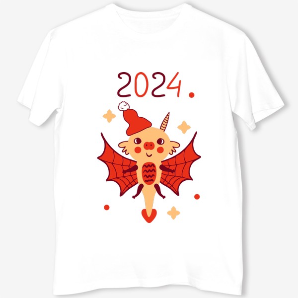 Футболка «Забавный дракон, символ года 2024»